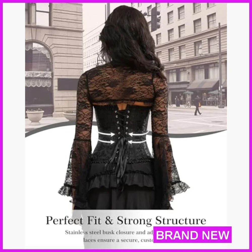 Vintage Satin Bustier Corset Top Lace Up Waist Cincher Shapewear Elegant